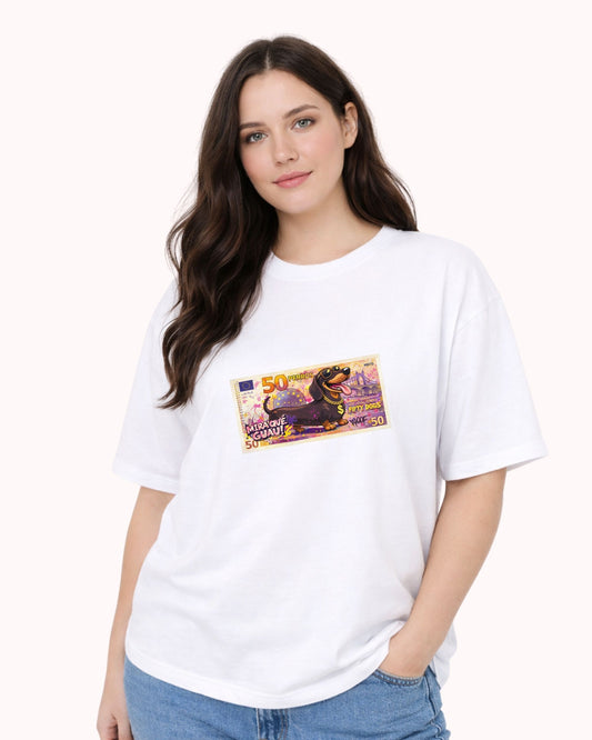 Camiseta Oversize Mujer “50 Perros”