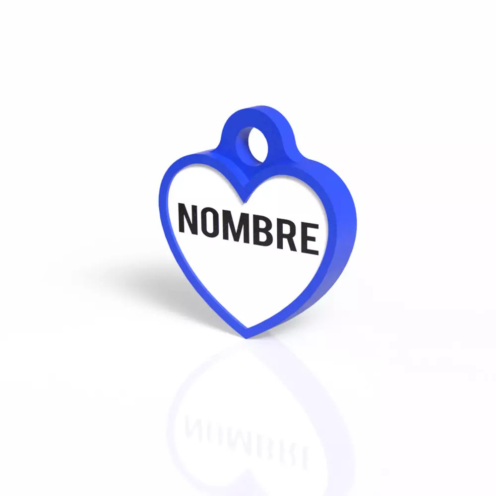 Chapita con forma de corazón azul eléctrico