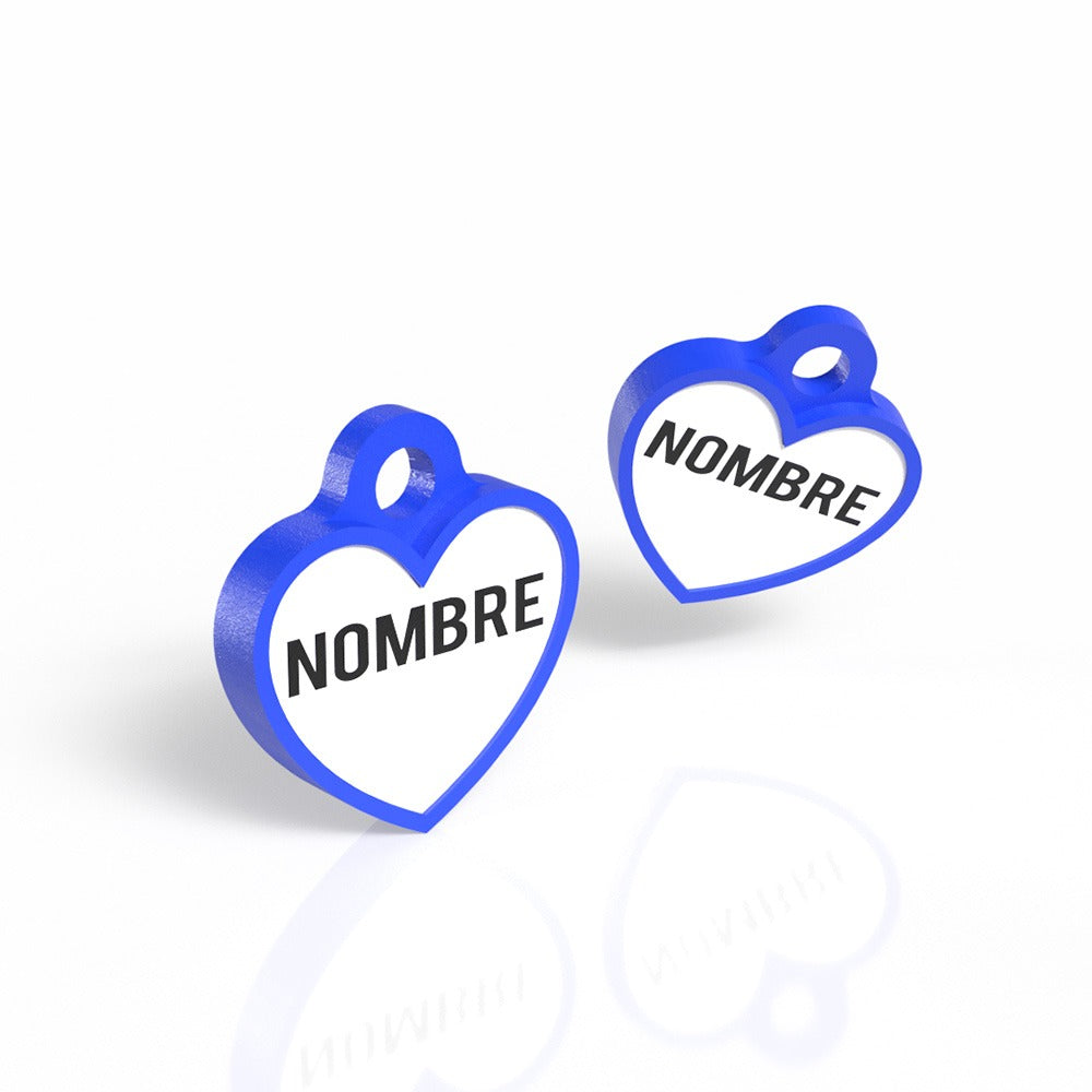 Chapita con forma de corazón azul eléctrico
