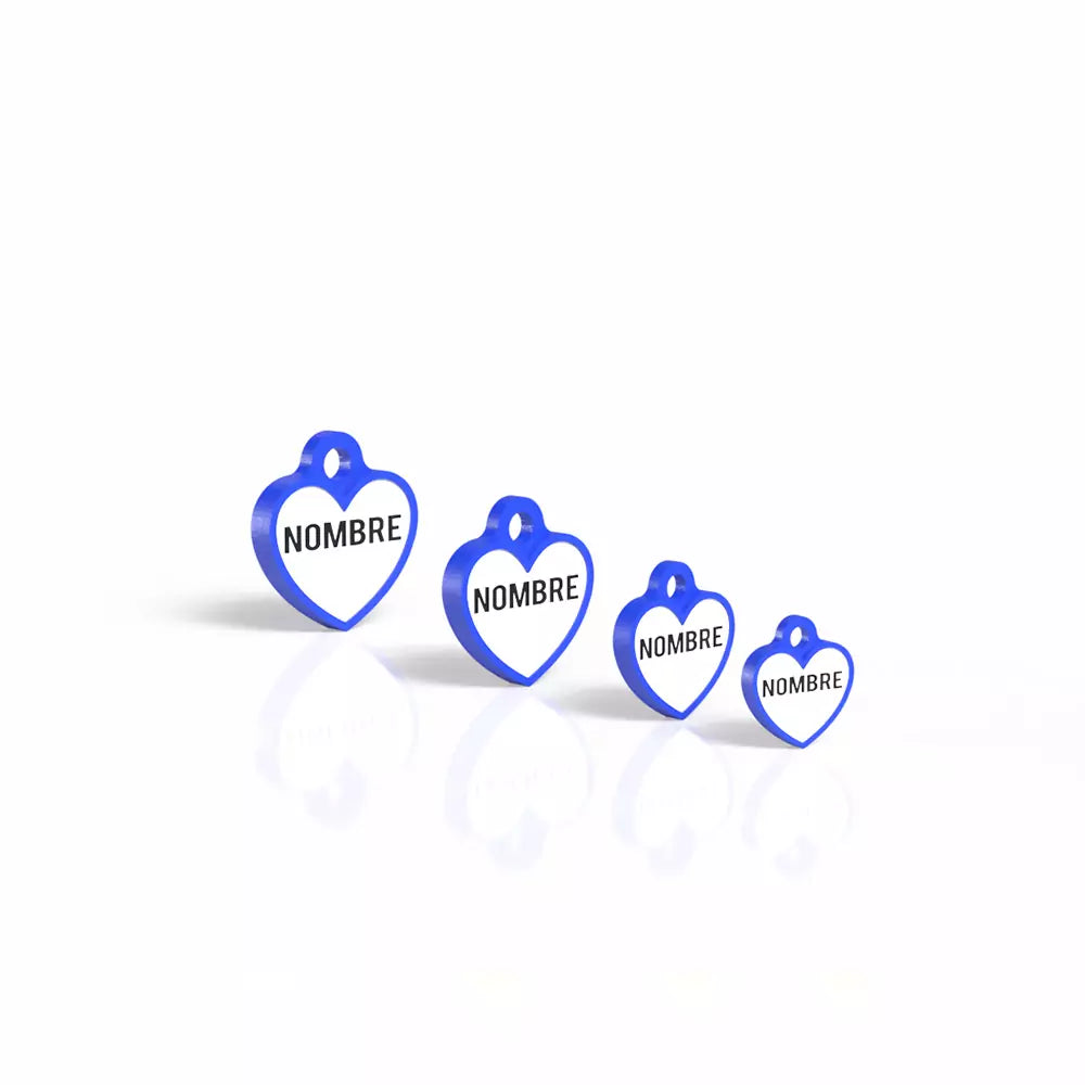 Chapita con forma de corazón azul eléctrico