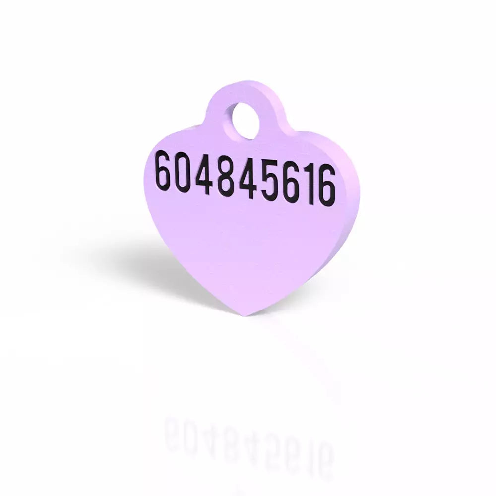 Chapita personalizada para perro – Modelo Corazón color lila