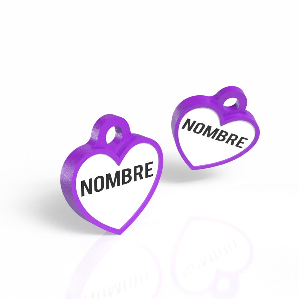 Chapita con forma de corazón morado