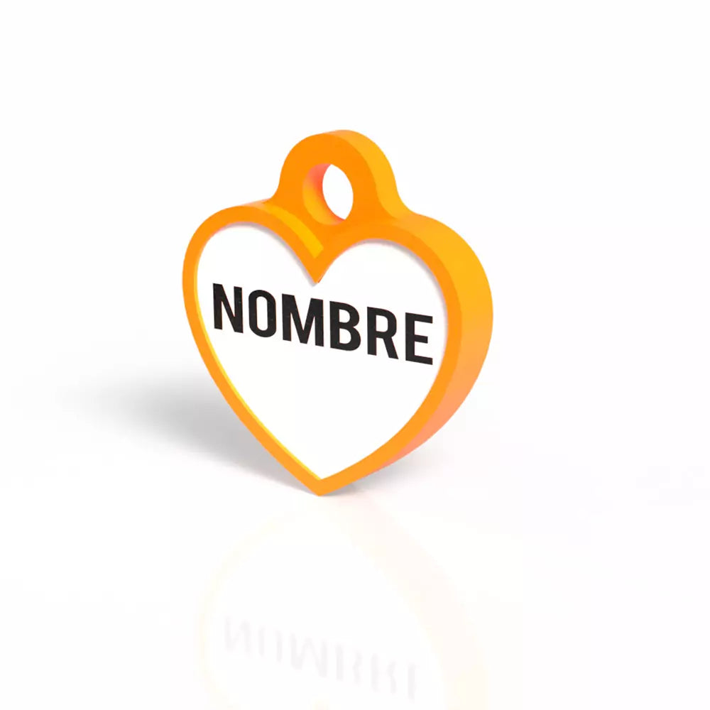 Chapita con forma de corazón naranja