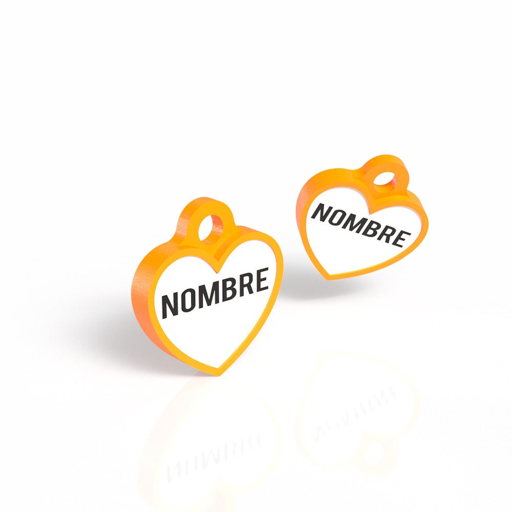 Chapita con forma de corazón naranja