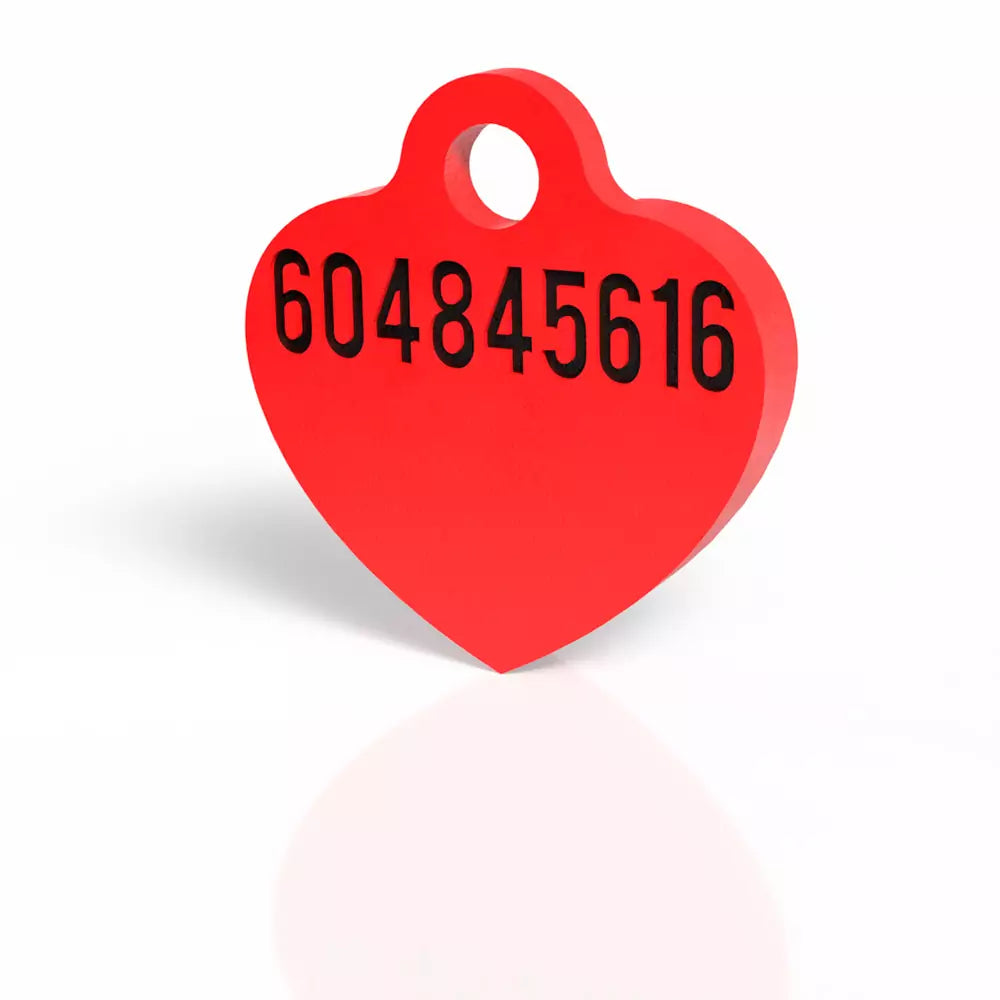Chapita personalizada para perro – Modelo Corazón color rojo