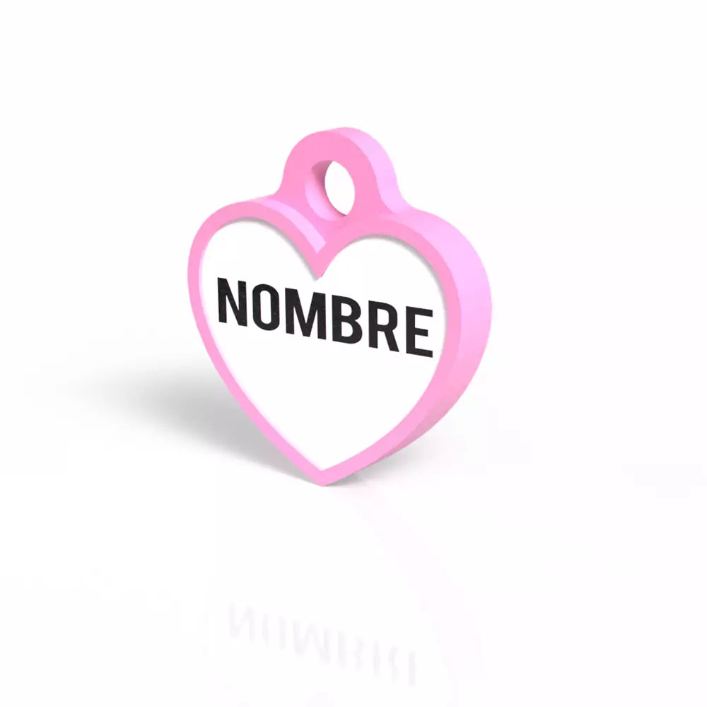 Chapita con forma de corazón rosa chicle