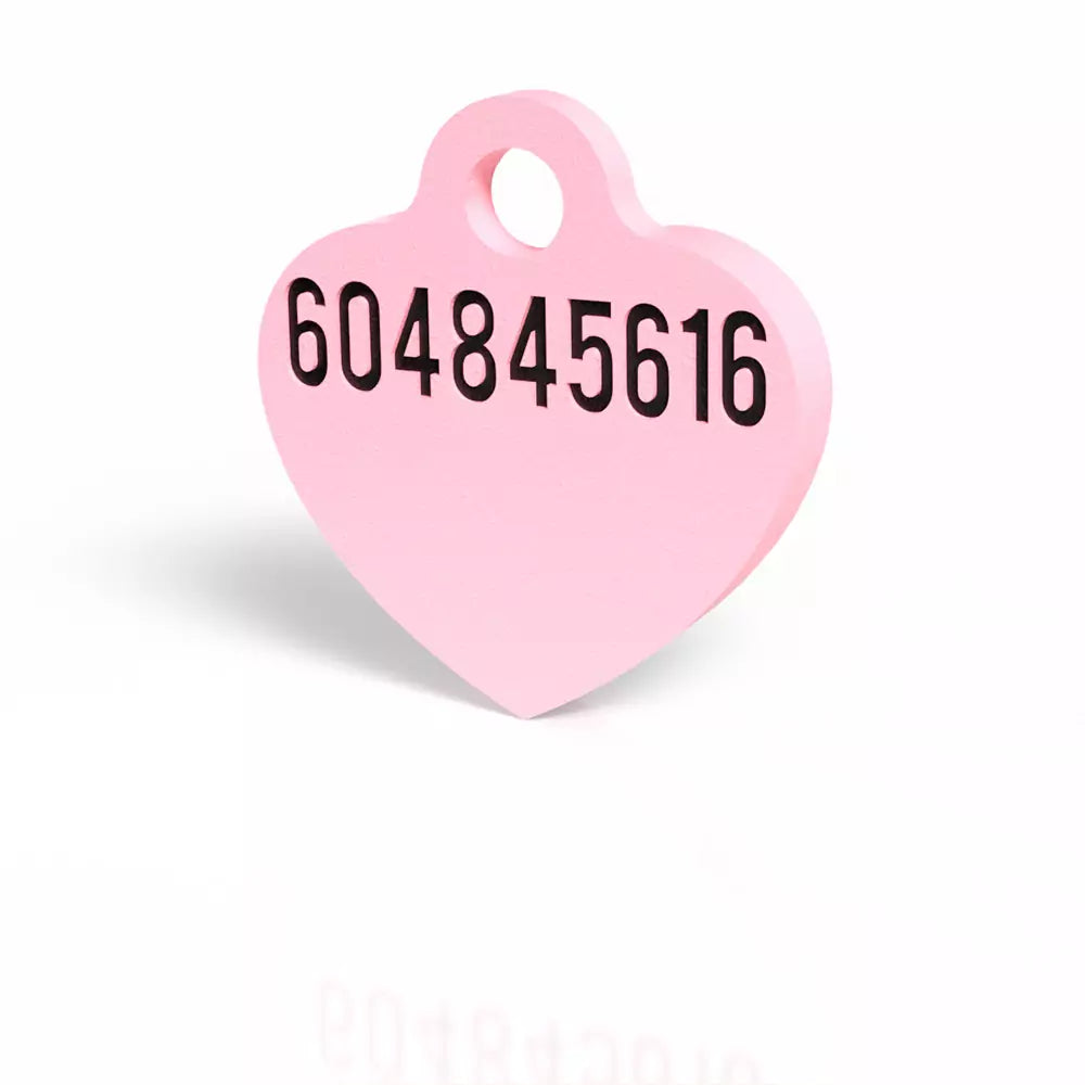 Chapita personalizada para perro – Modelo Corazón color rosa palo