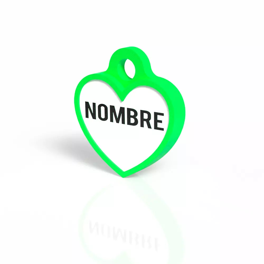 Chapita con forma de corazón verde