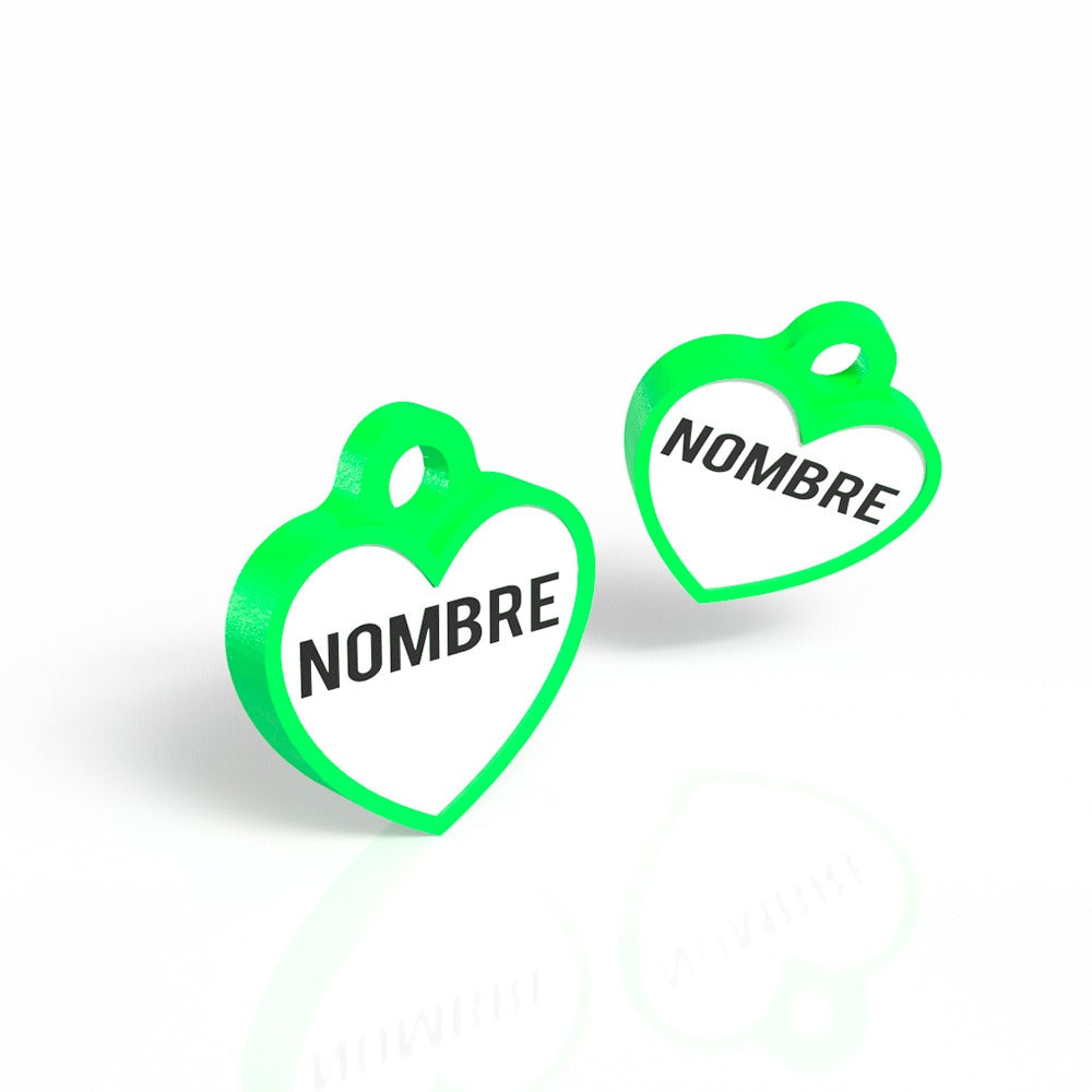 Chapita con forma de corazón verde