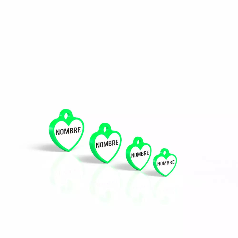Chapita con forma de corazón verde