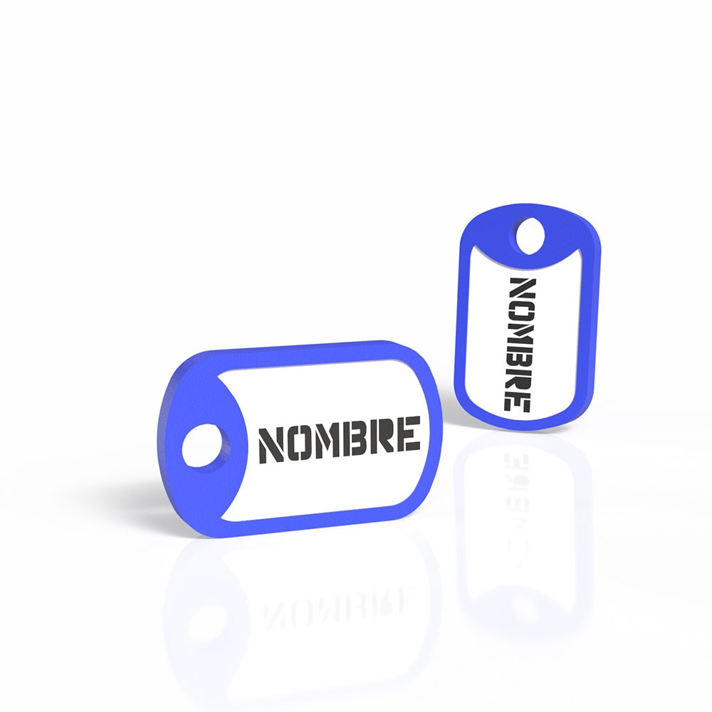 Chapita de forma militar azul eléctrico