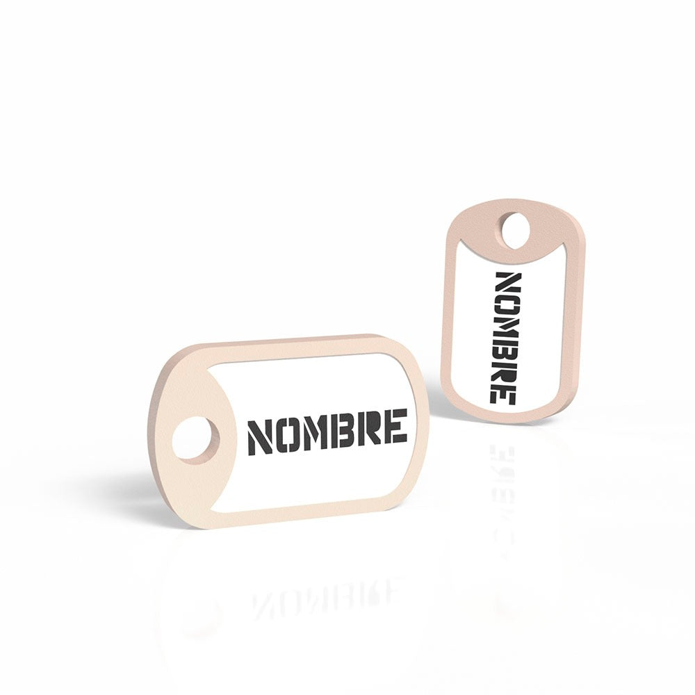Chapita de forma militar tono madera