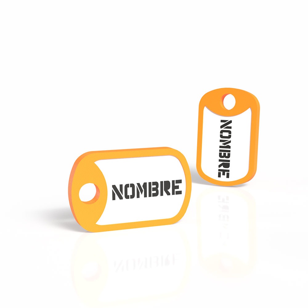 Chapita de forma militar naranja