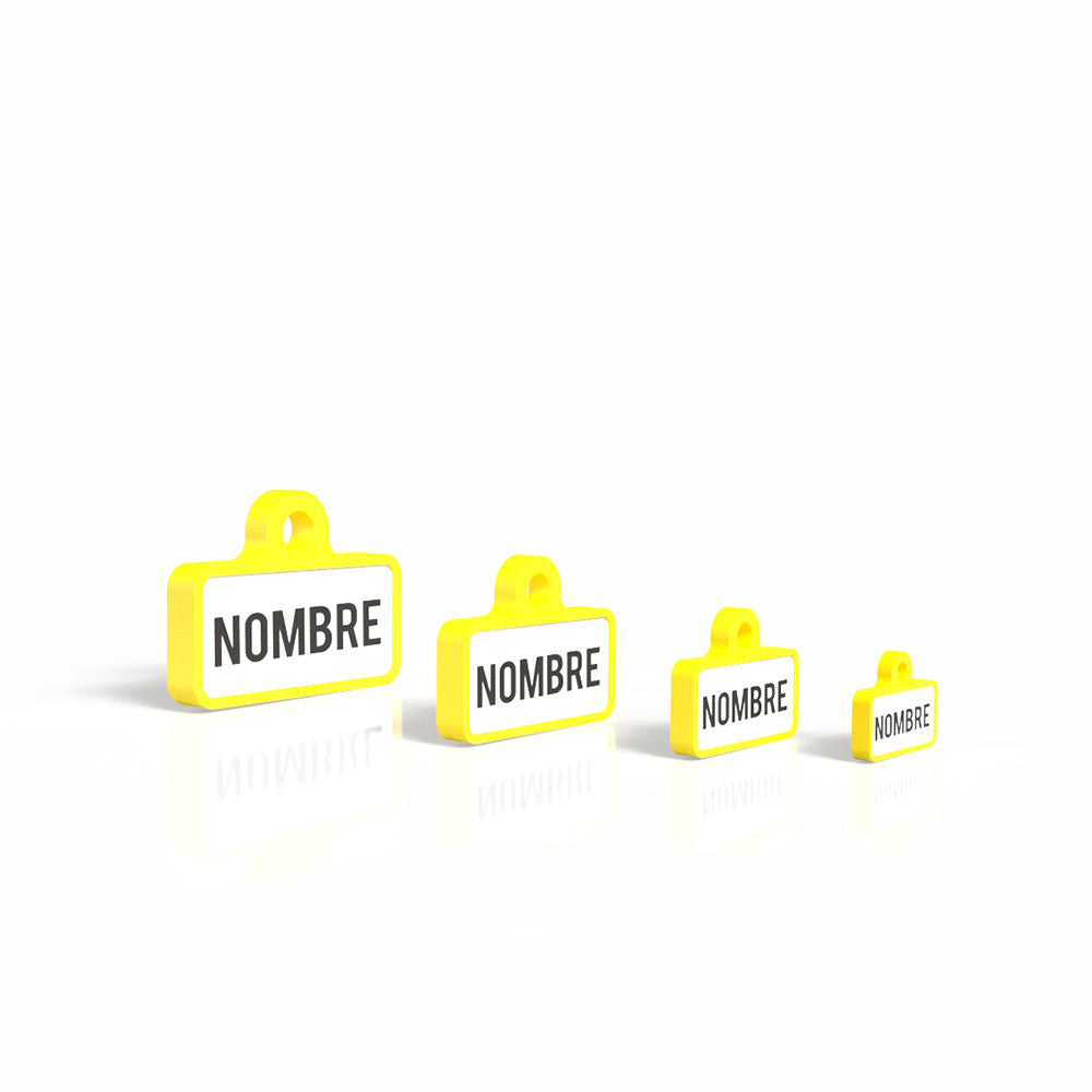 Chapita personalizada para perro – Modelo Retro color amarillo