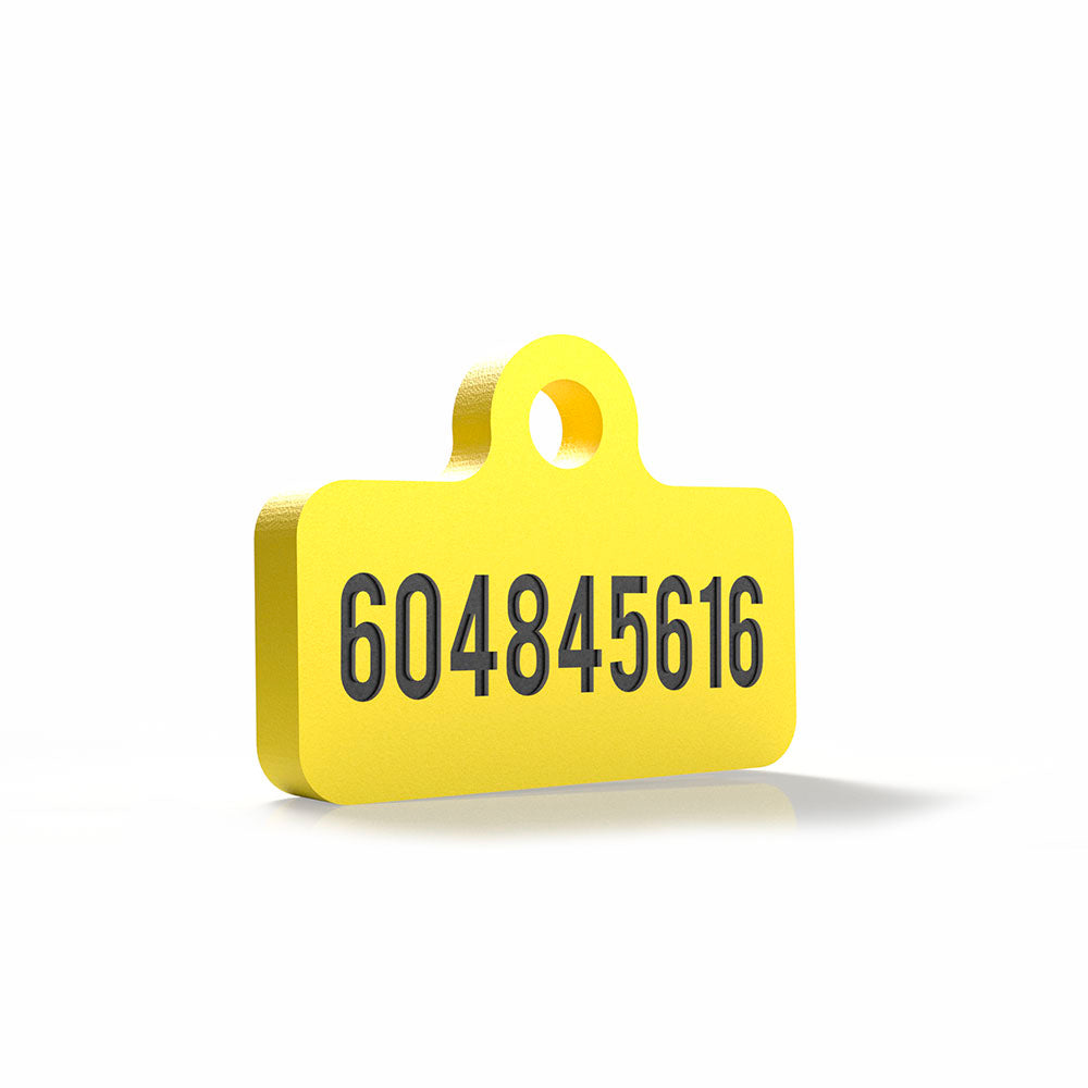 Chapita personalizada para perro – Modelo Retro color amarillo