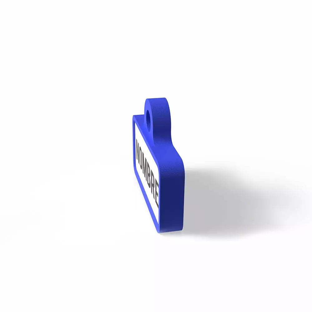Chapita personalizada para perro – Modelo Retro azul eléctrico