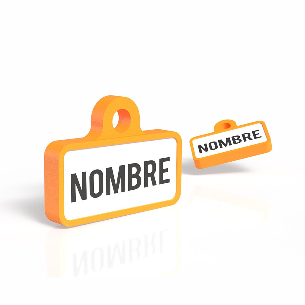 Chapita personalizada para perro – Modelo Retro color naranja