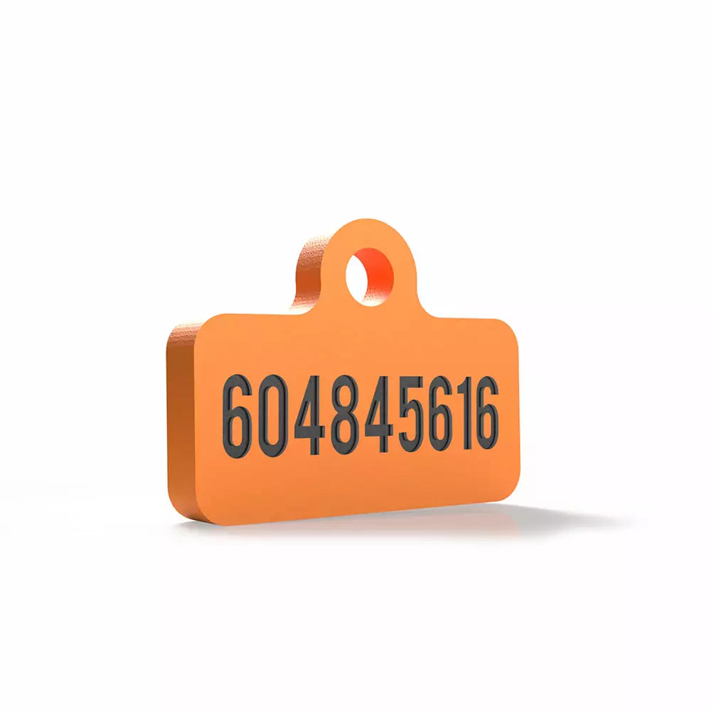 Chapita personalizada para perro – Modelo Retro color naranja
