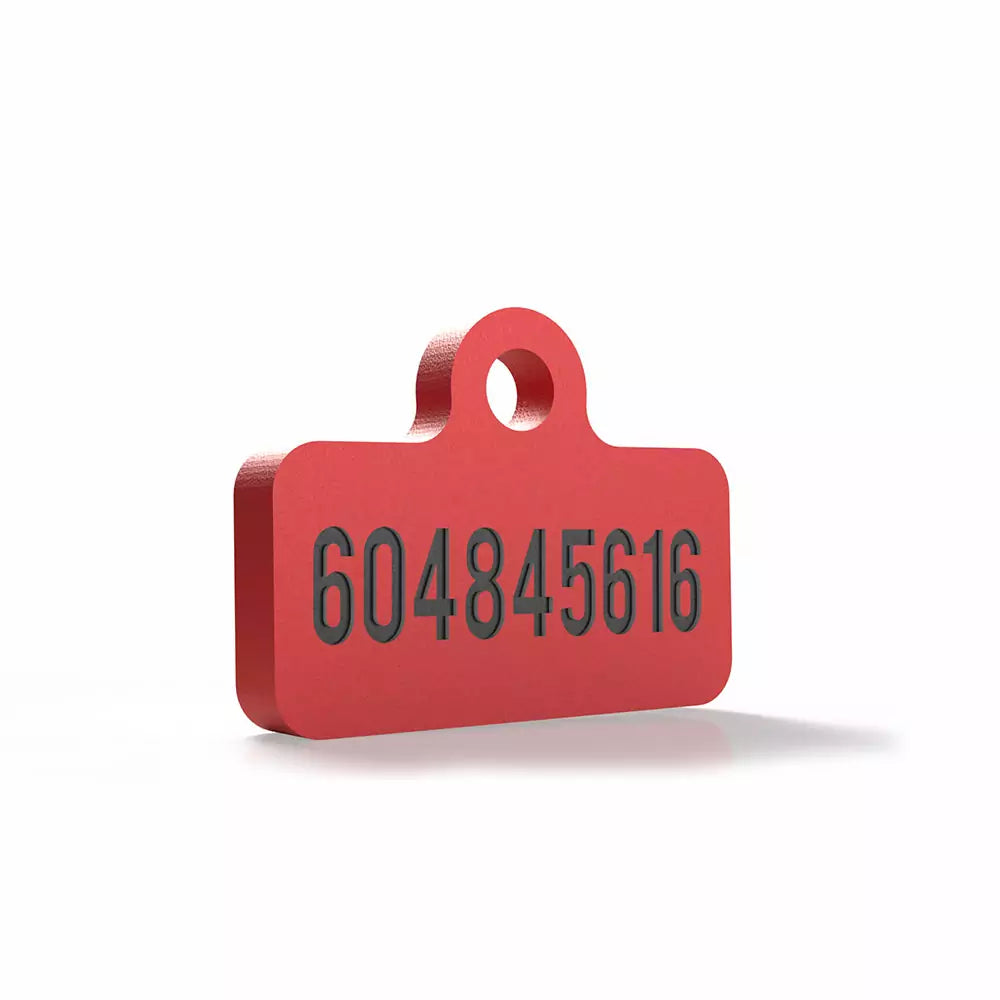 Chapita personalizada para perro – Modelo Retro color rojo
