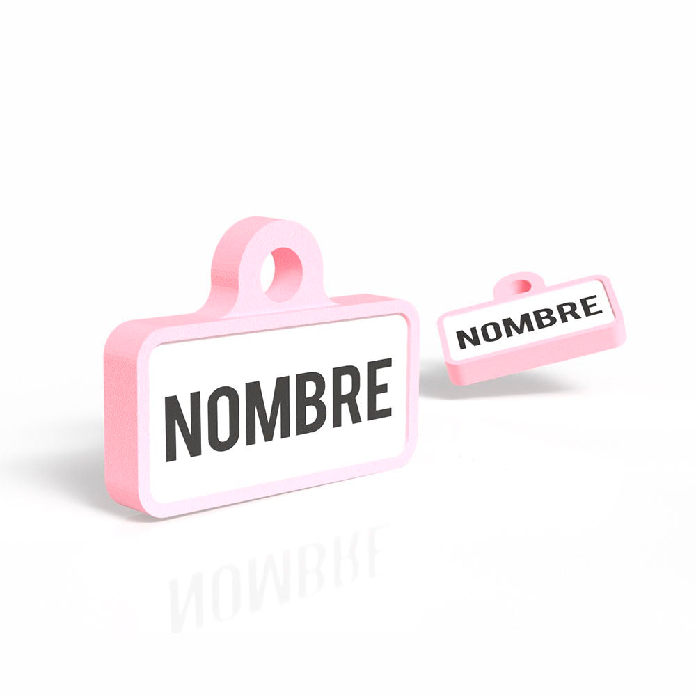 Chapita personalizada para perro – Modelo Retro color rosa palo