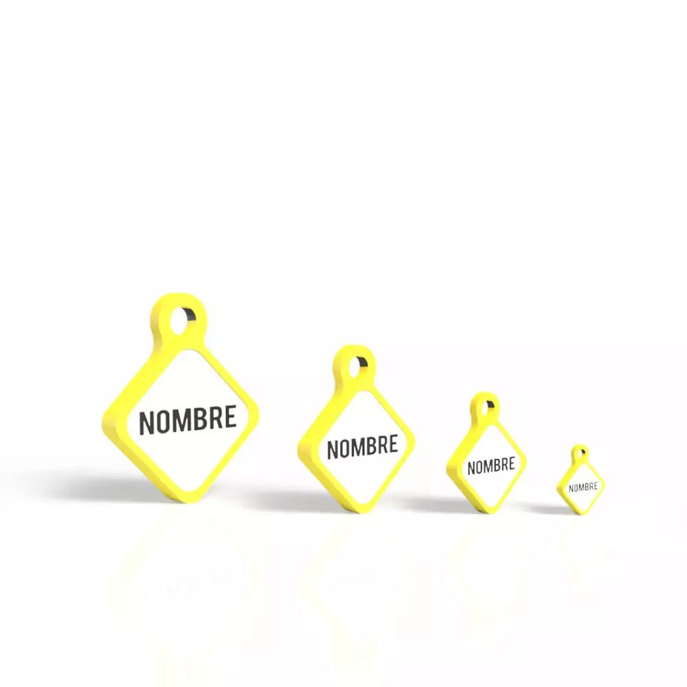 Chapita personalizada para perro – Rombo Scooby color amarillo
