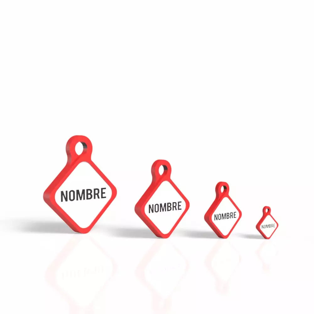 Chapita personalizada para perro – Rombo Scooby color rojo