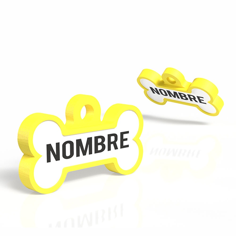 Chapita con forma de Huesito amarilla