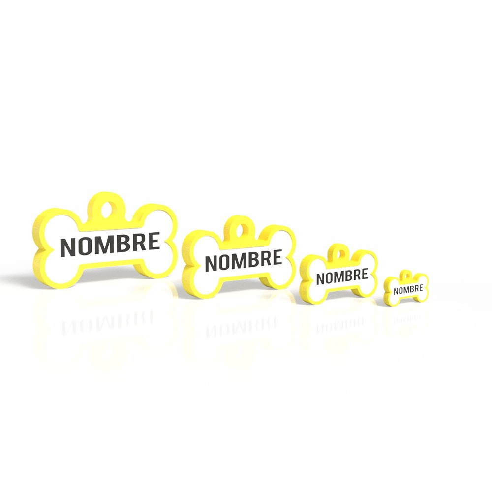 Chapita con forma de Huesito amarilla