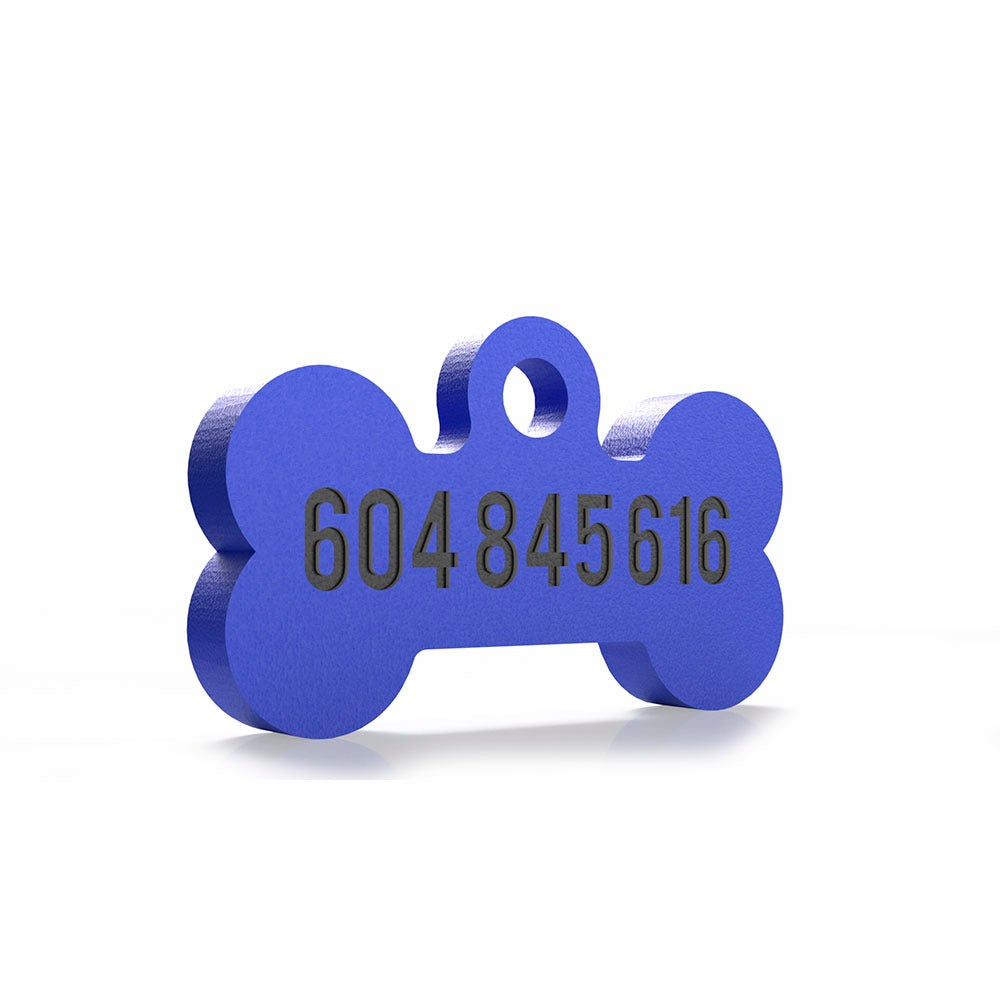 Chapita personalizada para perro – Modelo Huesito azul eléctrico