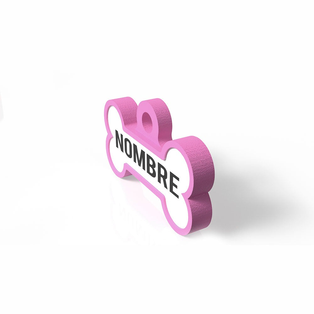 Chapita con forma de Huesito rosa chicle