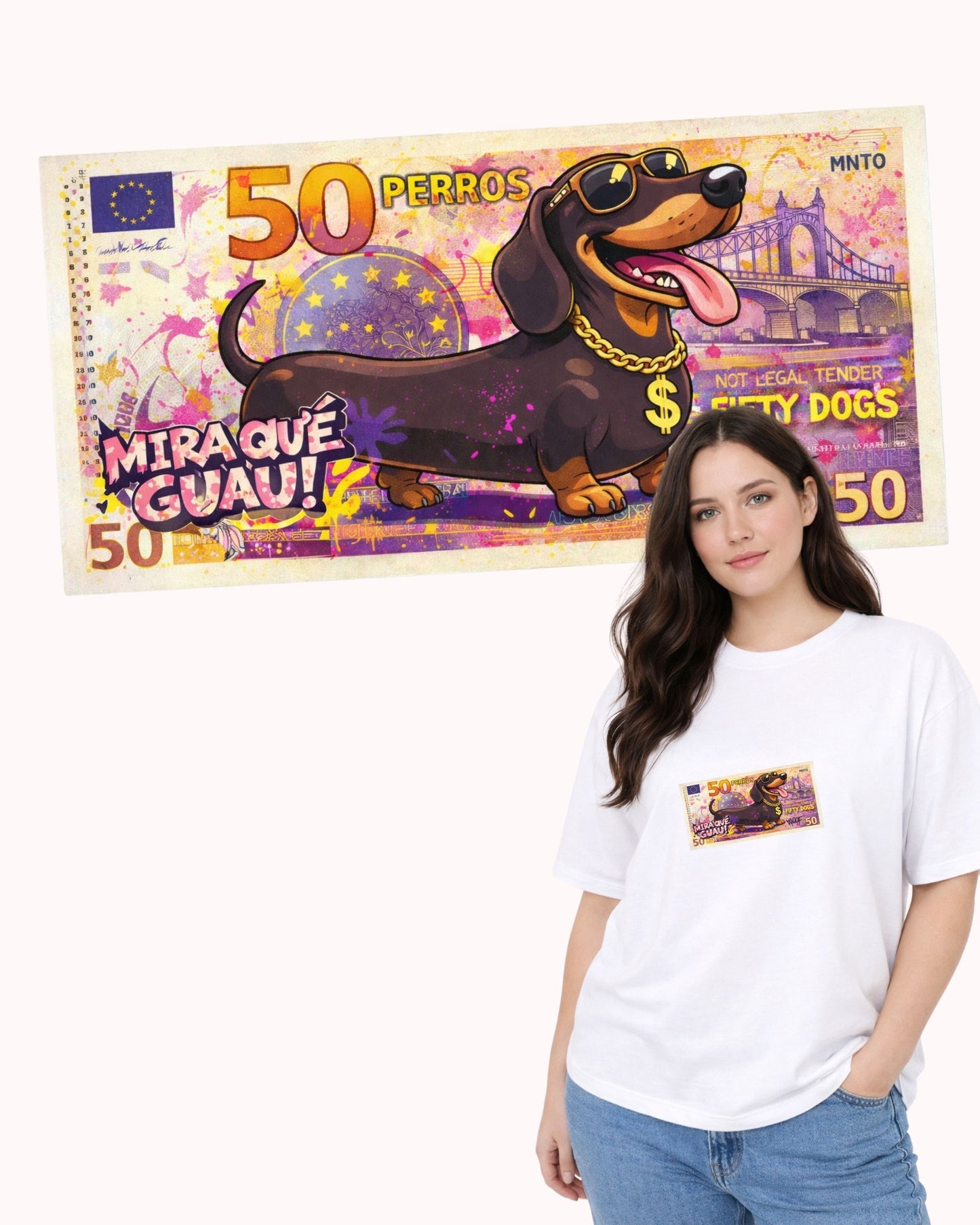 Camiseta Oversize Mujer “50 Perros”