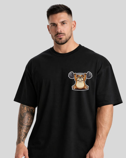 Camiseta Oversize Unisex Negra “El sudor es solo grasa llorando” Mira Qué Fit