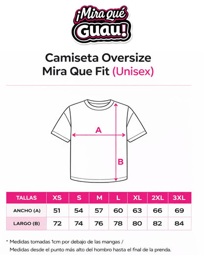 Camiseta Oversize Unisex Negra “La cosa está difícil” – Pug Gym Mira Qué Fit