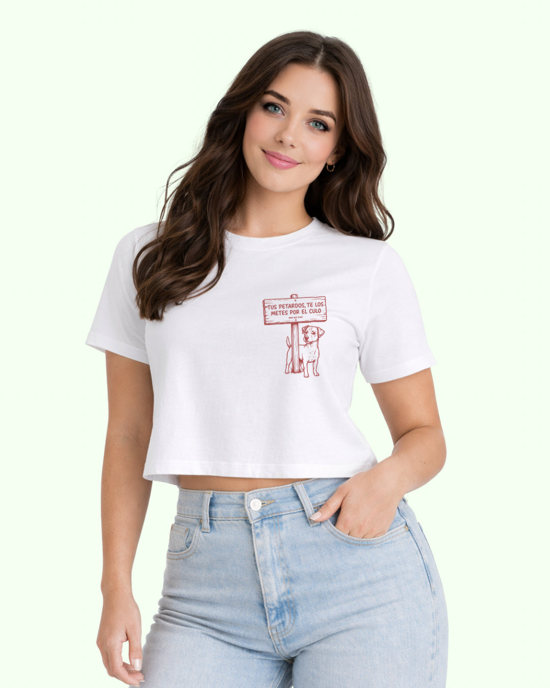 Camiseta Crop Holgada Blanca “Anti-Petardos