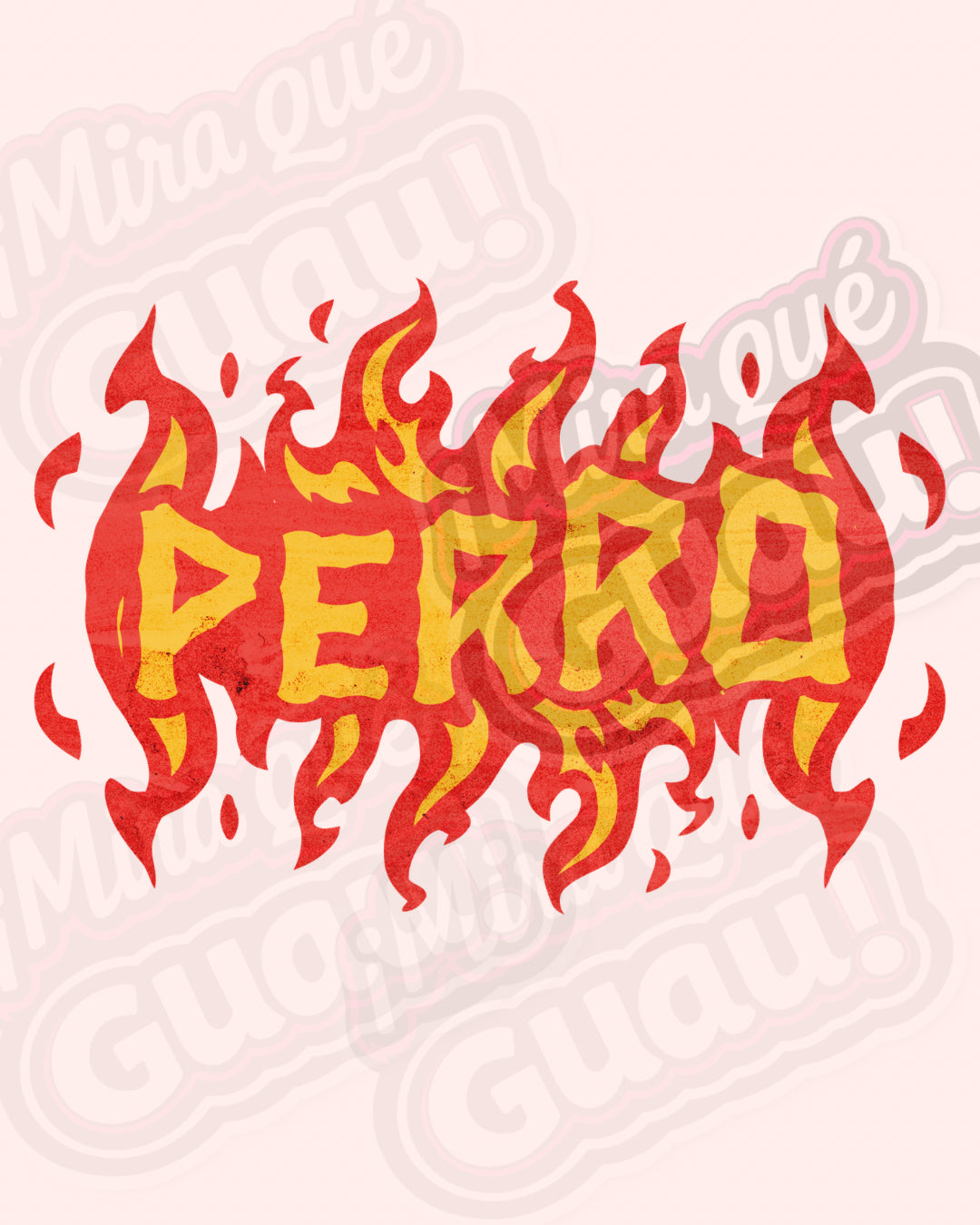 Camiseta Crop Holgada “PERRO Fuego” Negra