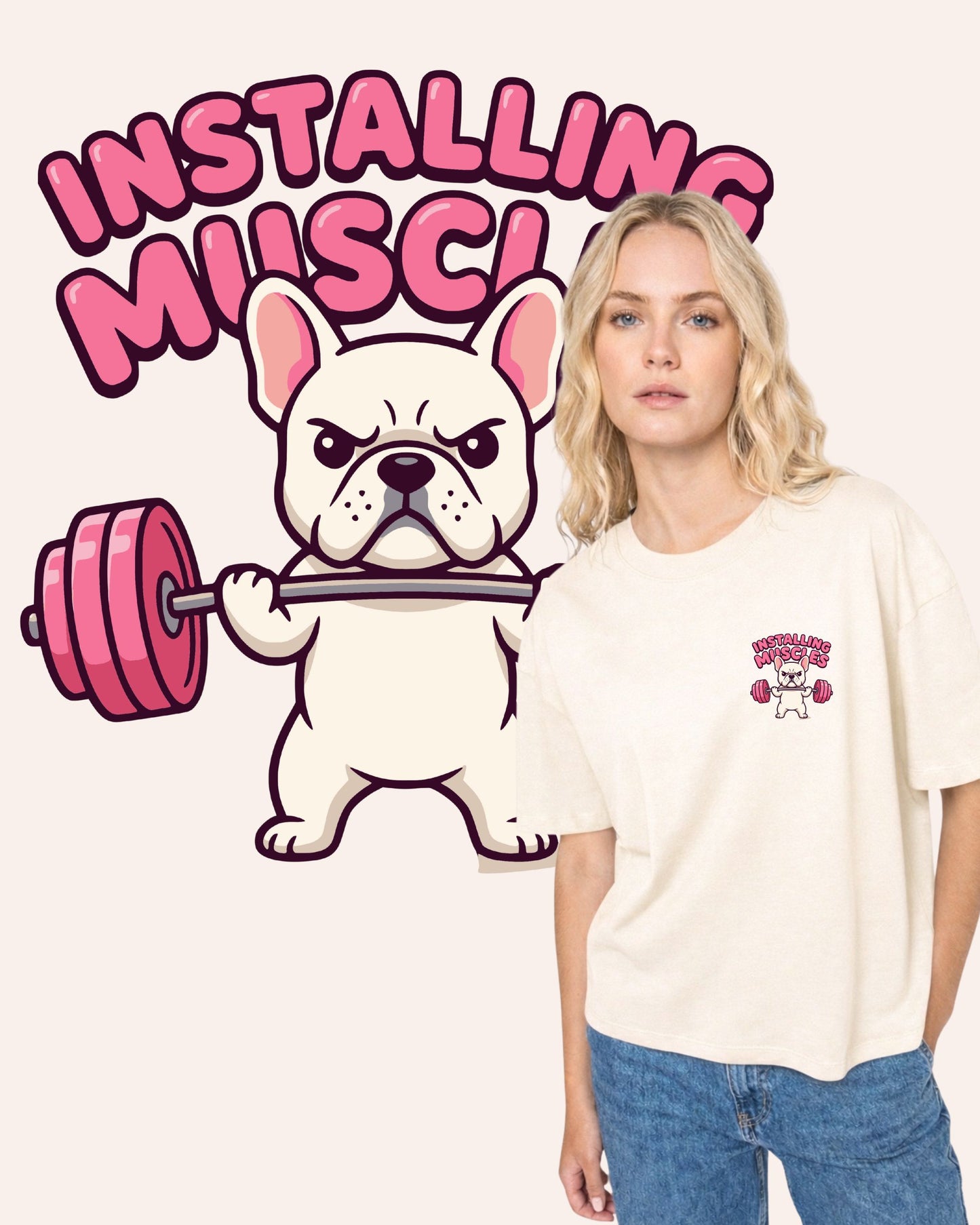 Camiseta Oversize Premium Mujer “Installing Muscles”