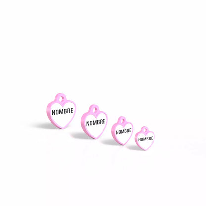 Chapita con forma de corazón rosa chicle