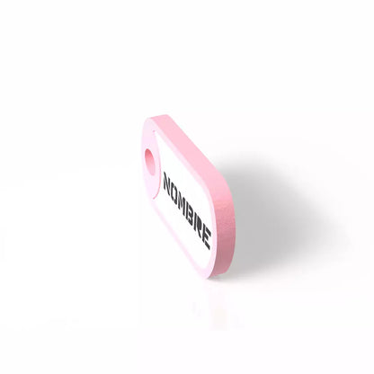 Pale pink military-shaped badge