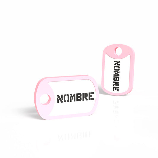 Pale pink military-shaped badge