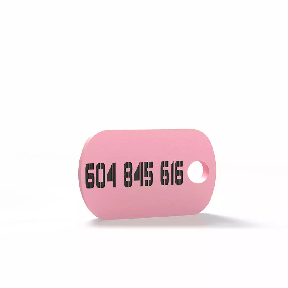 Pale pink military-shaped badge