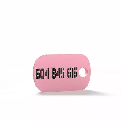 Pale pink military-shaped badge
