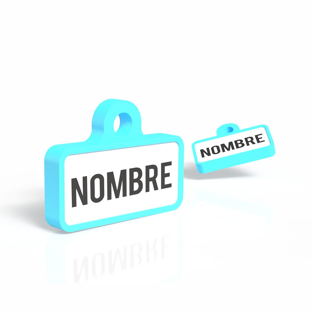 Chapita personalizada para perro – Modelo Retro azul cielo
