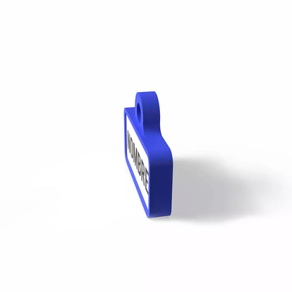 Badge rétro bleu électrique