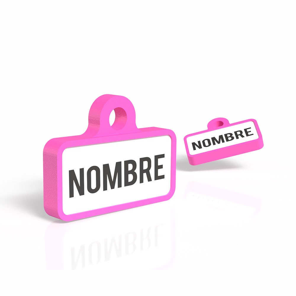 Chapita personalizada para perro – Modelo Retro color fucsia