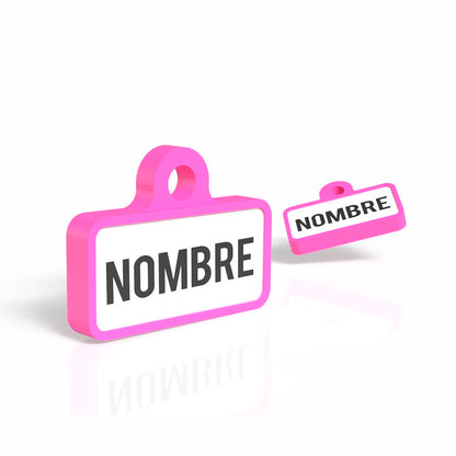 Chapita personalizada para perro – Modelo Retro color fucsia