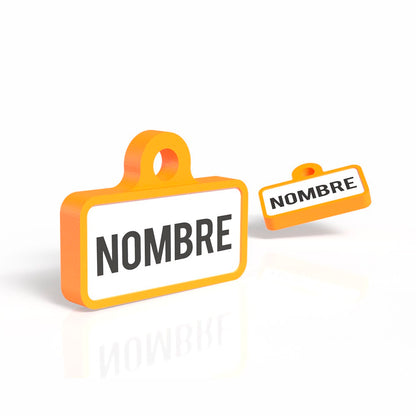 Badge orange de forme rétro