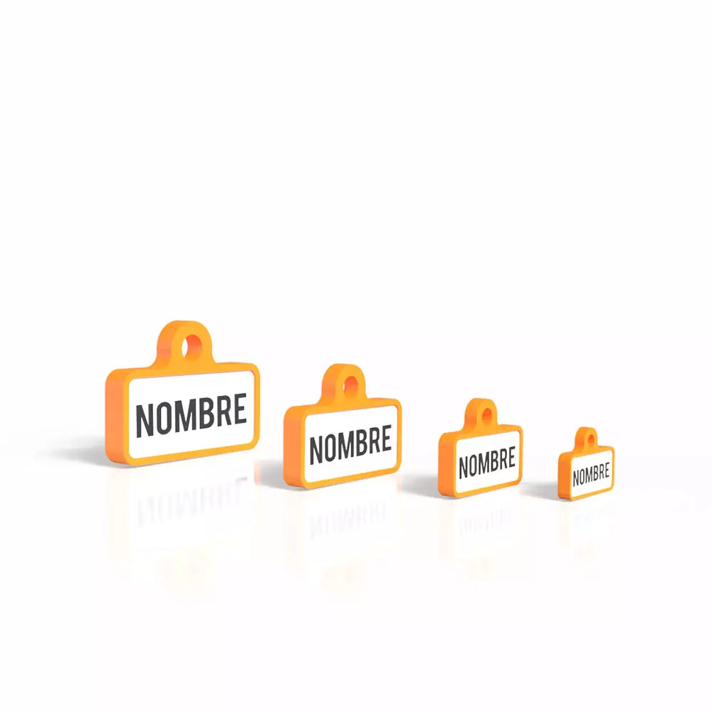 Badge orange de forme rétro