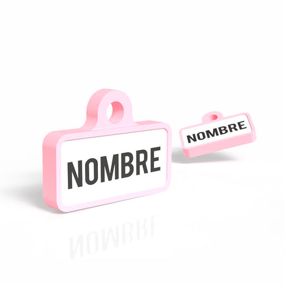 Chapita personalizada para perro – Modelo Retro color rosa palo