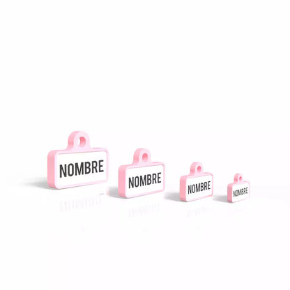 Chapita personalizada para perro – Modelo Retro color rosa palo