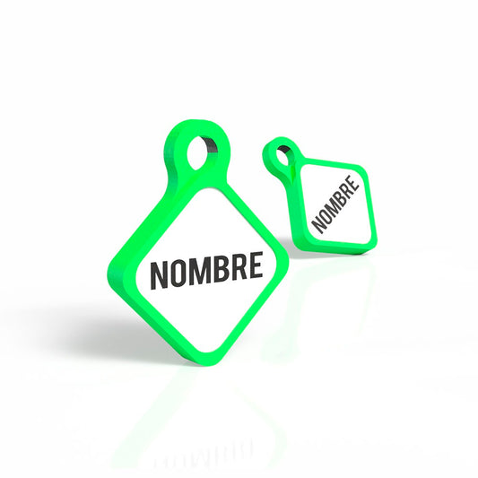 Chapita con forma de rombo scooby verde